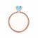 MACY - Round Aqua Spinel 18k Rose Gold Petite Pavé Shoulder Set Ring