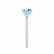 MACY - Round Aqua Spinel 18k White Gold Petite Pavé Shoulder Set Ring