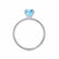 MACY - Round Aqua Spinel 18k White Gold Petite Pavé Shoulder Set Ring