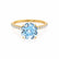 MACY - Round Aqua Spinel 18k Yellow Gold Petite Pavé Shoulder Set Ring