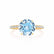 MACY - Round Aqua Spinel 18k Yellow Gold Petite Pavé Shoulder Set Ring