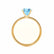 MACY - Round Aqua Spinel 18k Yellow Gold Petite Pavé Shoulder Set Ring
