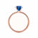 MACY - Round Blue Sapphire 18k Rose Gold Petite Pavé Shoulder Set Ring
