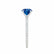 MACY - Round Blue Sapphire 950 Platinum Petite Pavé Shoulder Set Ring