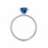 MACY - Round Blue Sapphire 950 Platinum Petite Pavé Shoulder Set Ring