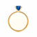 MACY - Round Blue Sapphire 18k Yellow Gold Petite Pavé Shoulder Set Ring