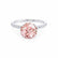 MACY - Round Champagne True Sapphire 18k White Gold Petite Pavé Shoulder Set Ring