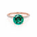 MACY - Chatham® Round Emerald 18k Rose Gold Petite Pavé Shoulder Set Ring