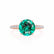 MACY - Chatham® Round Emerald 18k Rose Gold Petite Pavé Shoulder Set Ring