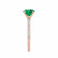 MACY - Chatham® Round Emerald 18k Rose Gold Petite Pavé Shoulder Set Ring