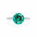 MACY - Chatham® Round Emerald 950 Platinum Petite Pavé Shoulder Set Ring