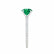 MACY - Chatham® Round Emerald 950 Platinum Petite Pavé Shoulder Set Ring