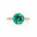 MACY - Chatham® Round Emerald 18k Yellow Gold Petite Pavé Shoulder Set Ring