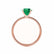 MACY - Chatham® Round Emerald 18k Rose Gold Petite Pavé Shoulder Set Ring