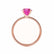 MACY - Round Pink Sapphire 18k Rose Gold Petite Pavé Shoulder Set Ring