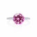 MACY - Round Pink Sapphire 950 Platinum Petite Pavé Shoulder Set Ring