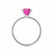 MACY - Round Pink Sapphire 950 Platinum Petite Pavé Shoulder Set Ring