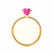 MACY - Round Pink Sapphire 18k Yellow Gold Petite Pavé Shoulder Set Ring