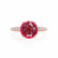 MACY - Round Ruby 18k Rose Gold Petite Pavé Shoulder Set Ring