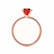 MACY - Round Ruby 18k Rose Gold Petite Pavé Shoulder Set Ring