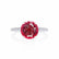 MACY - Round Ruby 950 Platinum Petite Pavé Shoulder Set Ring