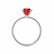 MACY - Round Ruby 950 Platinum Petite Pavé Shoulder Set Ring