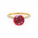 MACY - Round Ruby 18k Yellow Gold Petite Pavé Shoulder Set Ring