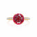 MACY - Round Ruby 18k Yellow Gold Petite Pavé Shoulder Set Ring
