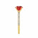 MACY - Round Ruby 18k Yellow Gold Petite Pavé Shoulder Set Ring