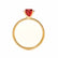 MACY - Round Ruby 18k Yellow Gold Petite Pavé Shoulder Set Ring