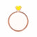 MACY - Round Yellow Sapphire 18k Rose Gold Petite Pavé Shoulder Set Ring