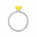 MACY - Round Yellow Sapphire 18k White Gold Petite Pavé Shoulder Set Ring