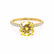 MACY - Round Yellow Sapphire 18k Yellow Gold Petite Pavé Shoulder Set Ring