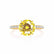 MACY - Round Yellow Sapphire 18k Yellow Gold Petite Pavé Shoulder Set Ring