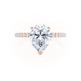 MACY - Pear Lab Diamond 18k Rose Gold Petite Solitaire