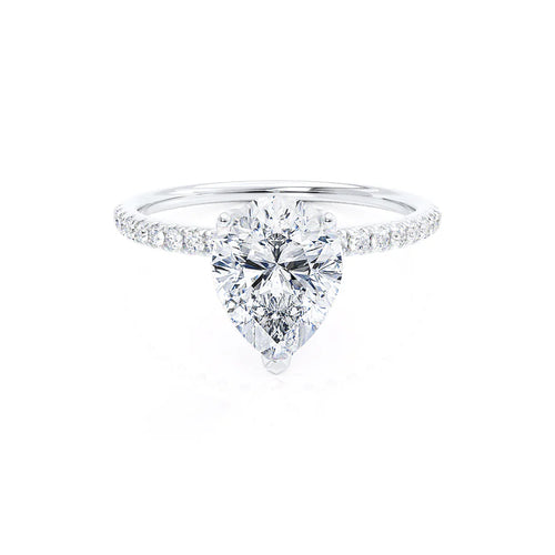 MACY - Ready to Ship 0.51ct Pear Lab Diamond Platinum 950 Petite Solitaire