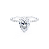 MACY - Pear Lab Diamond Platinum Petite Solitaire