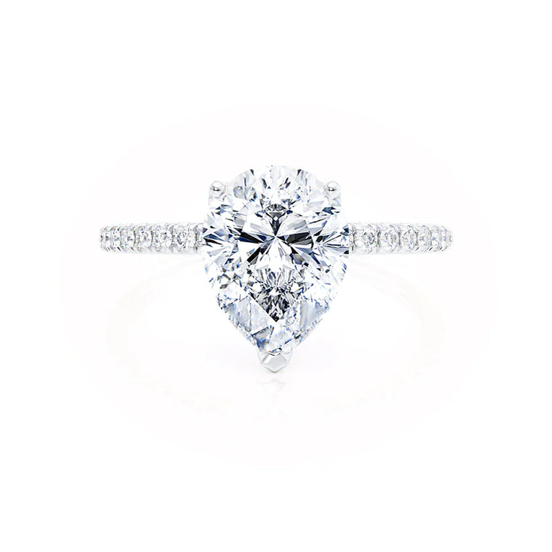 MACY - Pear Lab Diamond Platinum Petite Solitaire