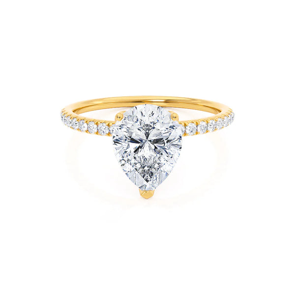 MACY - Pear Lab Diamond 18k Yellow Gold Petite Solitaire