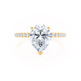 MACY - Pear Lab Diamond 18k Yellow Gold Petite Solitaire