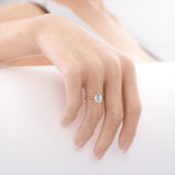 HOPE - Oval Lab Diamond 18k Yellow Gold Shoulder Set Ring
