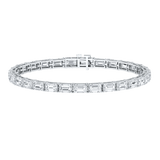 Monaco emerald Lab diamond platinum horizontal tennis bracelet Lily Arkwright