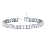 Monaco emerald Lab diamond white gold vertical tennis bracelet Lily Arkwright