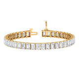 Monaco emerald Lab diamond yellow gold vertical tennis bracelet Lily Arkwright
