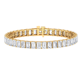 Monaco emerald Lab diamond yellow gold vertical tennis bracelet Lily Arkwright