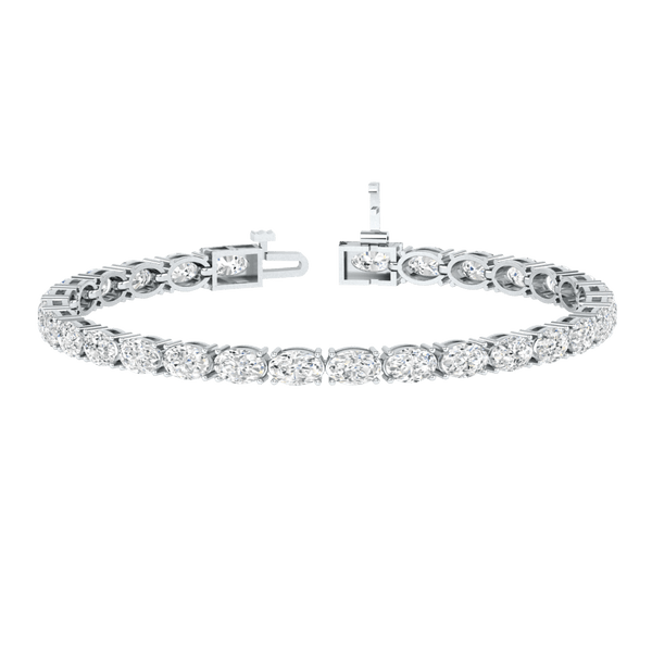 Monaco oval Lab diamond white gold horizontal tennis bracelet Lily Arkwright