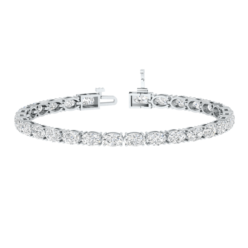 Monaco oval Lab diamond white gold horizontal tennis bracelet Lily Arkwright