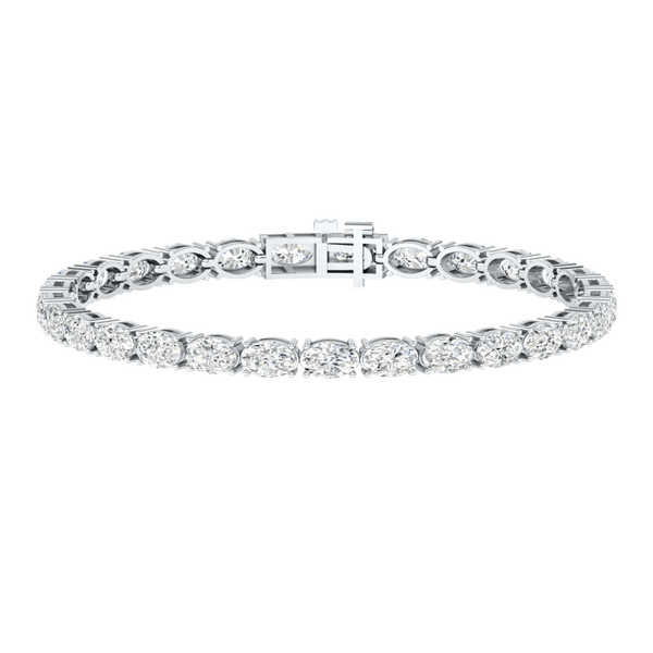 Monaco oval Lab diamond white gold horizontal tennis bracelet Lily Arkwright