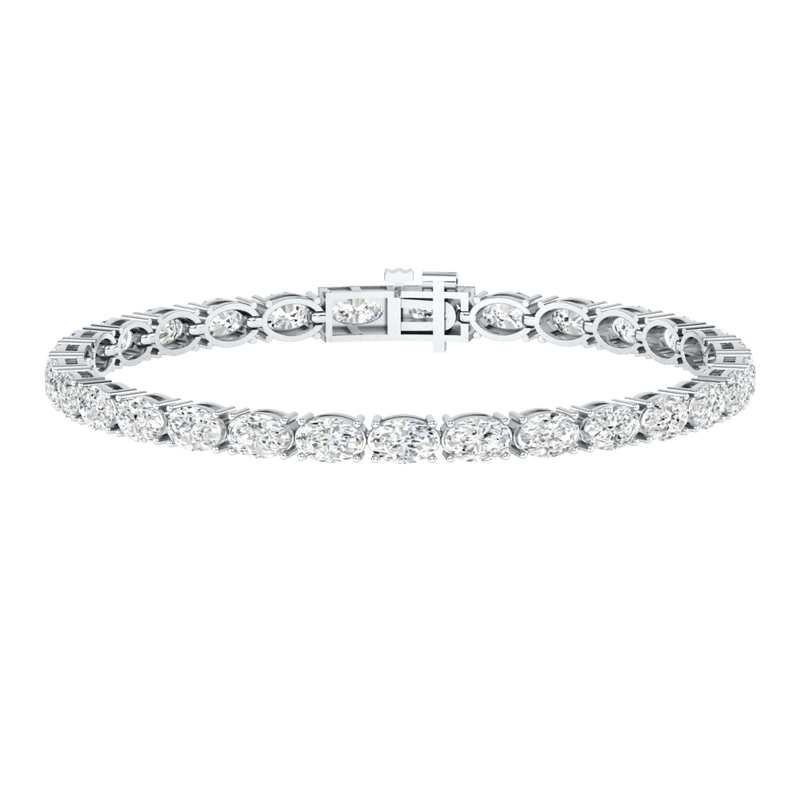 Monaco oval Lab diamond white gold horizontal tennis bracelet Lily Arkwright