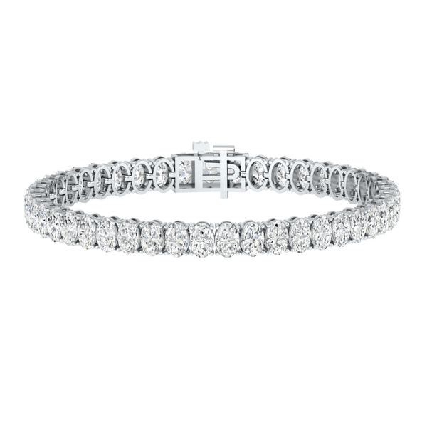 Monaco oval Lab diamond white gold vertical tennis bracelet Lily Arkwright